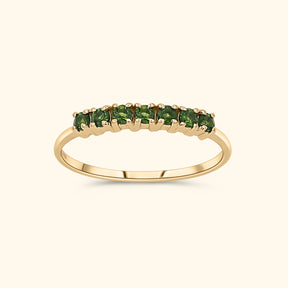 Tara Tourmaline ring van 9 karaat goud met groene toermalijn stenen – Josephina Jewelry